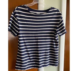 Navy and white striped short sleeve shirt from Old Navy. Size small